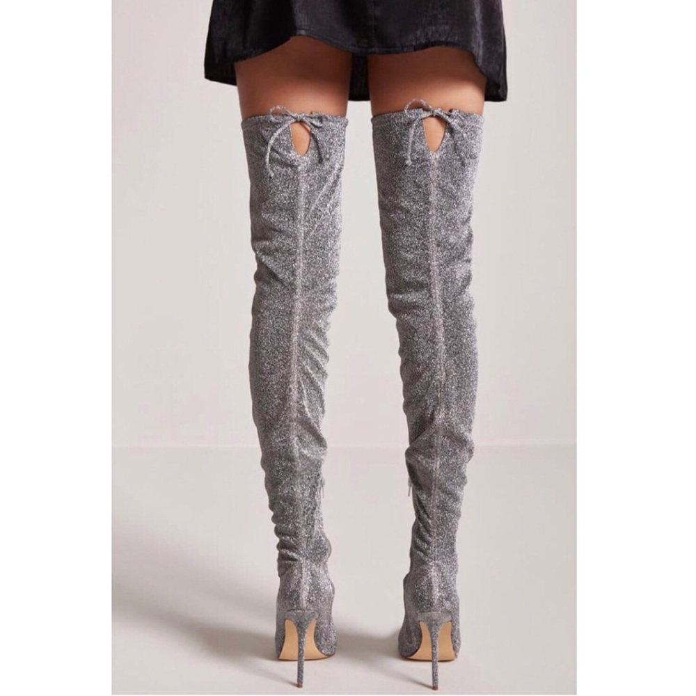 Metallic Thigh High Boots